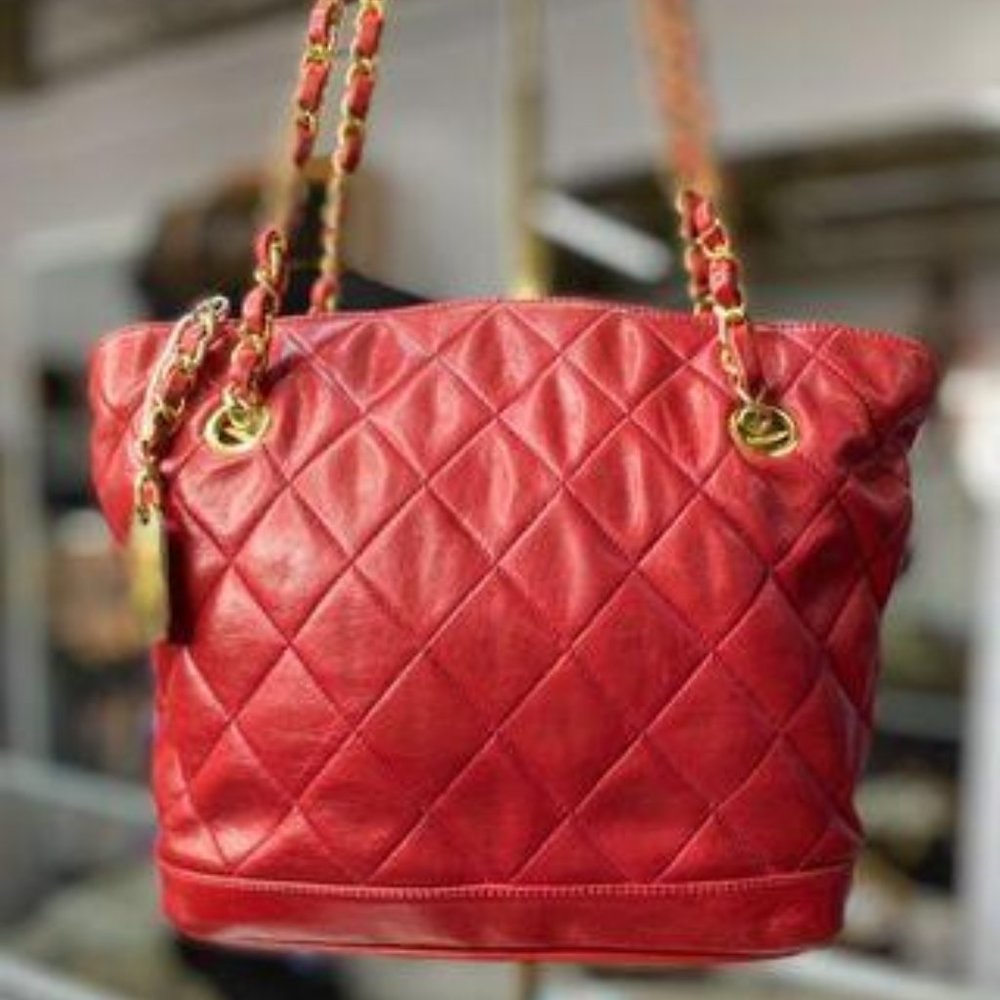 Chanel Vintage Lambskin Satchel Gold Hardware